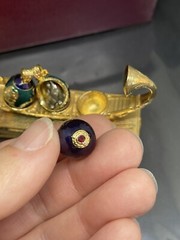 VTG Edgar Berebi Limited Edition Egyptian Faberge Eggs Pendant Necklace W/stand