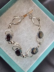 Vintage Sorrento Sterling Silver Black Hematite Bracelet Necklace Earrings