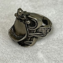 Vintage Nickel Silver Saddle Cowboy Ring Size 12 Benefits Charity Free Ship