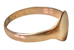 ANTIQUE 10K ROSE GOLD BABY/ CHILDS SIGNET BAND RING Sz 2.25 MONOGRAM