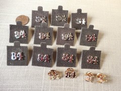 Vintage NOS lot of 15 gold tone 1984 tac lapel pins 1/2″ D79