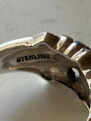 925 Sterling Silver Marcasite Ring Vintage Band Size 8 , 15 Stones Unisex