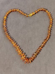 Vintage Natural Amber Necklace 17″ Ukrainian Handmade Jewelry USSR 13g
