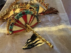 Lunch At The Ritz (LATR) Vintage Carousel Horse Set Brooch/Pendant Earrings