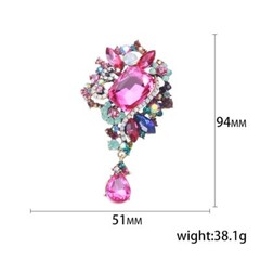 Rhinestone Vintage Brooch Pin Clothing Large Crystal Corsage Dress Accessories