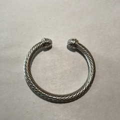 Vintage Cable Cuff Bracelet With Crystals
