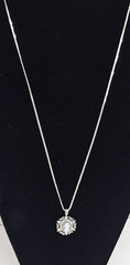 Vintage Avon Sterling Silver Filigree Cameo Pendant Necklace 16″ Chain