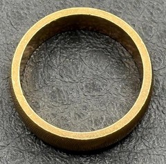18KT H.G.E. VTG Gold Plated Ring Textured MCM Modernist Pattern 6MM Band Size 7