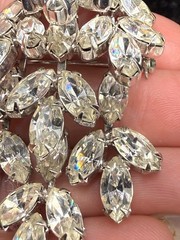 Vintage Weiss Rhinestone Chandelier Brooch Silver Tone Full of Sparkle Waterfall
