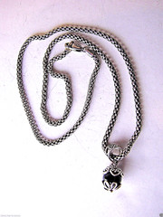 Black Onyx Pendant Necklace 925 Sterling Silver Sliding Ball 21″ Long Rope Chain