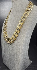 Vintage Gold Tone Necklace Double Link Curb Chain 18” Adjustable Weighs 3.2 Oz