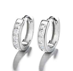 Art Deco Style Lab Created Diamond For Any Occasion Earrings 14K White Gold FN