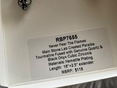Bomb Party Reign Villain “Never Fear The Flames” RBP7655 Necklace Hematite Plate