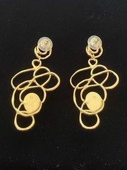 Vintage AVON 1992 Golden Web Purple Cabochon Pin/Brooch & Earrings Set-Excellent