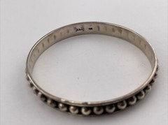 Estate NAJO Australia Sterling Silver Bangle Bracelet Raised Dot Pea Pod Design