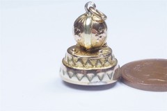 ANTIQUE REGENCY ENGLISH 15K THREE COLOUR GOLD AMETHYST SEAL FOB CHARM c1820