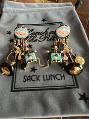 Lunch At The Ritz TOY BOX clip Earrings; RARE, NEW, NEVER WORN!!