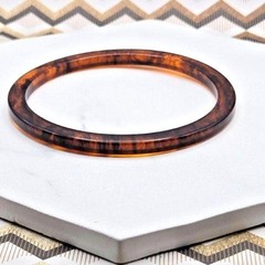 Vintage Lucite Marbled Brown Root Beer & Black Tortoiseshell Pattern Bracelet