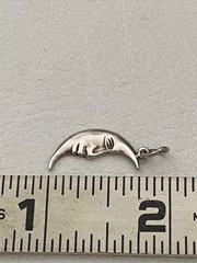 Vintage Sterling Silver Sun & Crescent Moon Charms