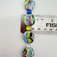Vtg Lamp Work swirl Glass Necklace Murano Venetian Czech Pastel Rare Estate