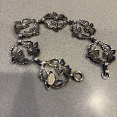 Vintage Danecraft Sterling Silver Acorn Art Deco Bracelet