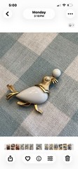 Crown Trifari Seal Brooch Pin Jelly Belly Excellent Condition