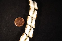 Costume Jewelry Necklace 14″ white beads zinc plated brass fittings