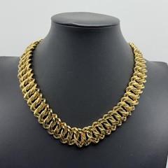 Vintage Napier Gold Tone Chain Necklace Chunky 3/4″ Wide Statement 1980s 18″