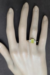 14k Yellow Gold Ring 1.81CT.Natural Fancy Vivid Yellow Diamond Cushion GIA CERT