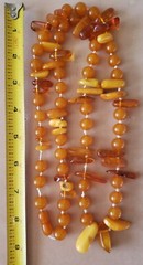 ESTATE beautiful honey Amber beaded long heavy necklace 82grams