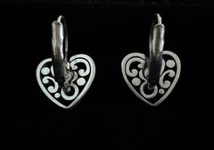 Vintage Brighton Filigree Heart Earrings in Excellent PreOwned Condition