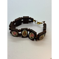 Bracelets Lot Boho Beaded Metal Cuff Wood Religious Iconography Vintage