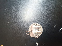 Vintage Sterling Silver LUCKY TRUNK UP Large Figural ELEPHANT Clip On Charm 8g