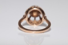 Antique Circa 1900s 18k Gold Natural Rose Cut Diamond Solitaire Ring
