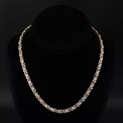 Sterling Silver 925 ROSS SIMONS 6mm Diamond XOXO 17.5″ Gold Tennis Necklace 35g