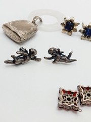 Lot Vintage Sterling Silver Jewelry for Repair cherub flower rattle webster 25g