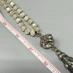 Czech Glass Bead Pendant Necklace Mala Prayer Meditation Flapper Fire Polished