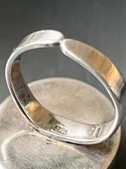 Sterling Silver Delft China Estate Sale Ring sz 7 Split Shank adjustable