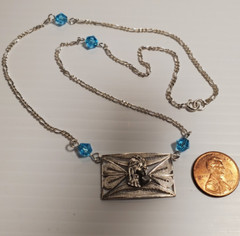 VTG 18″ Solid Sterling Silver Unusual Exotic Ethnic Princess Pendant Necklace
