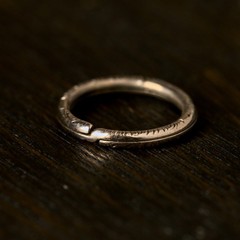 ANTIQUE GENUINE GEORGIAN ENGLISH 15K GOLD ORNATE ENGRAVED SPLIT RING CONNECTOR