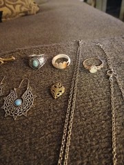 Vintage jewelry lot, Rings, Bracelets, Necklaces , Watches, earrings etc. 21 pc.