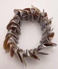 Vintage Mother Of Pearl Stretchy Coastal Beach Statement Bracelet One Size