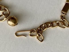 Vintage Rectangle Bar Box Link Chain Necklace 16” Gold Tone Adjustable 17.25g