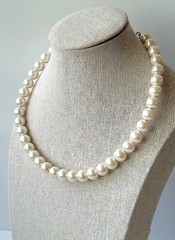 Faux Pearl Choker Necklace Vintage Wired Neck Wired Cuff Elegant Classy