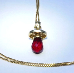 10k Yellow Gold Baby Pacifier PENDANT CHARM 20″ x 0.5mm Chain