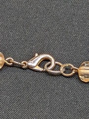 Vintage Champagne Glass Bead Necklace Chunky 70s 80s Gold Tone Long Retro ~34″