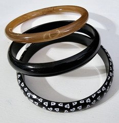 Vintage Lucite Acrylic Resin Plastic Bangle Bracelets Lot Of 7 Multi Color