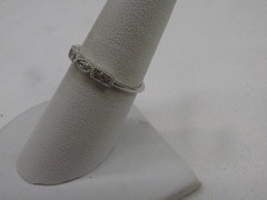 Vintage Sterling Silver Clear Multiple Shape Design Band Style Ring Sz 7 #319