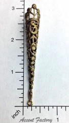 13153 Brass Oxidized Large Tussie Mussie Victorian Holder