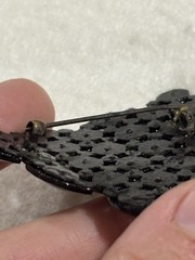 Antique Czech Black Glass Brooch Art Deco French Jet Gothic Mourning Jewelry Pin